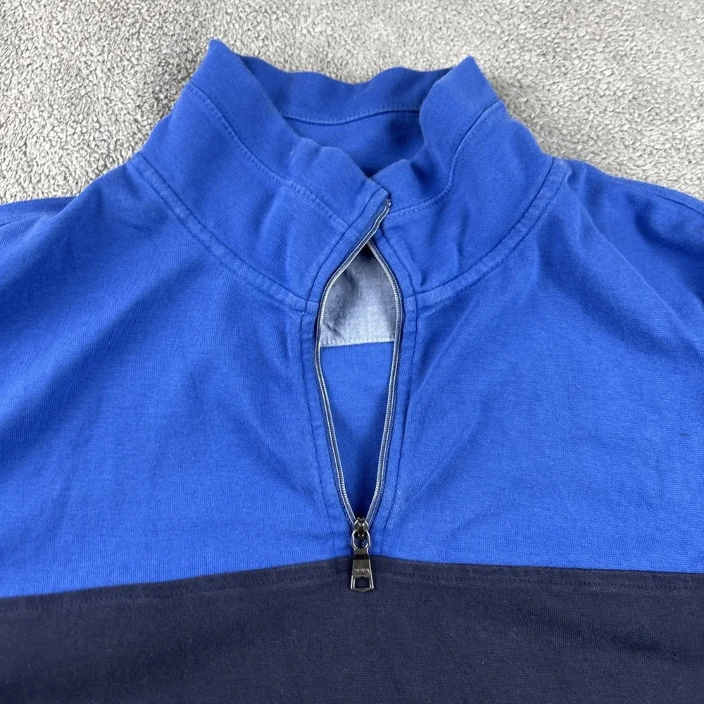 Banana Republic Sweater Mens‎ XL Blue Black 1/4 Quarter Zip Pullover Sweater